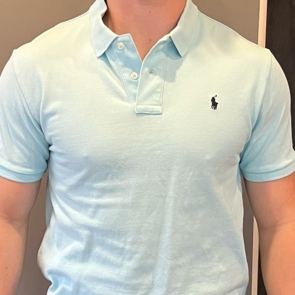 🐠Polo by Ralph Lauren shirt classic fit baby blue XL 18-20